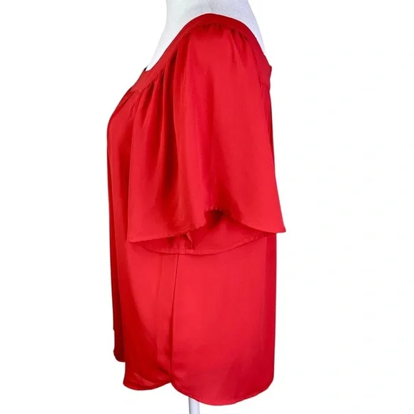 LOFT Square Neck Blouse with Flutter Sleeves Size S - Picture 4 of 11